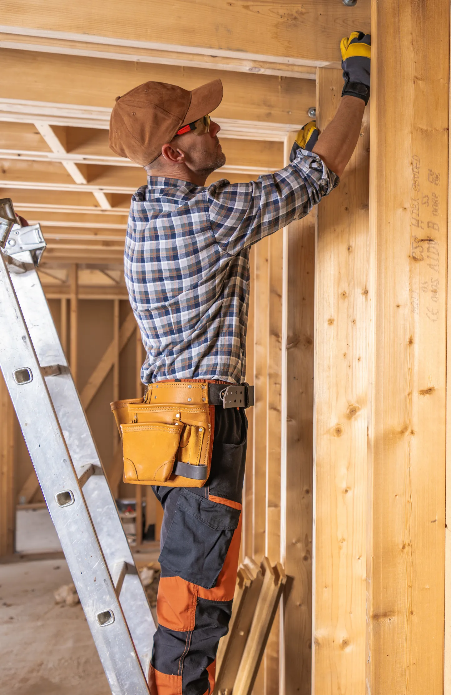 ADU Specialist LA team member building wood frame structure for accessory dwelling unit construction in Los Angeles